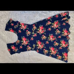 Short-Sleeved Floral Dress